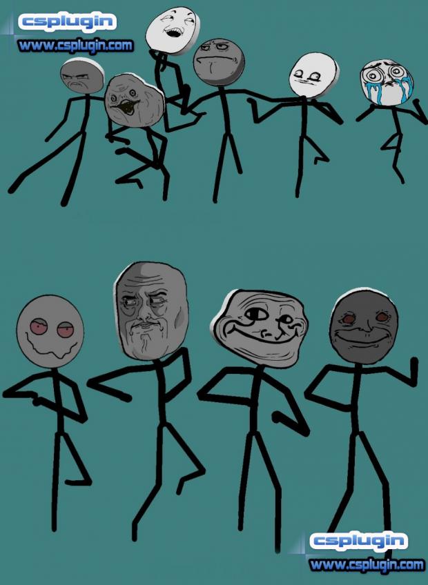 Rage Comic Characters LOL Laugh Out Loud Rage Face Meme Poster